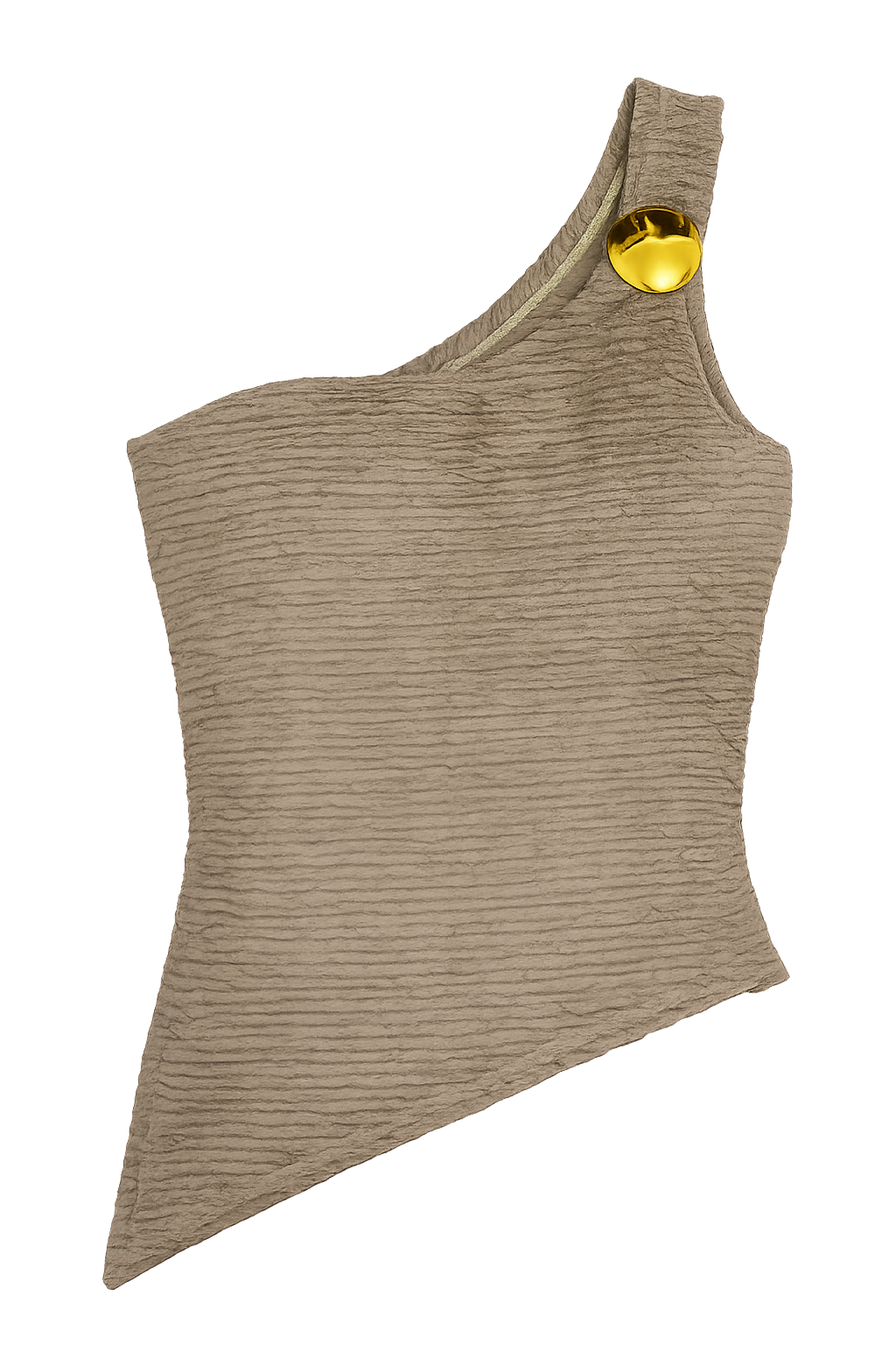 Blusa Ombro Único com Detalhe Dourado