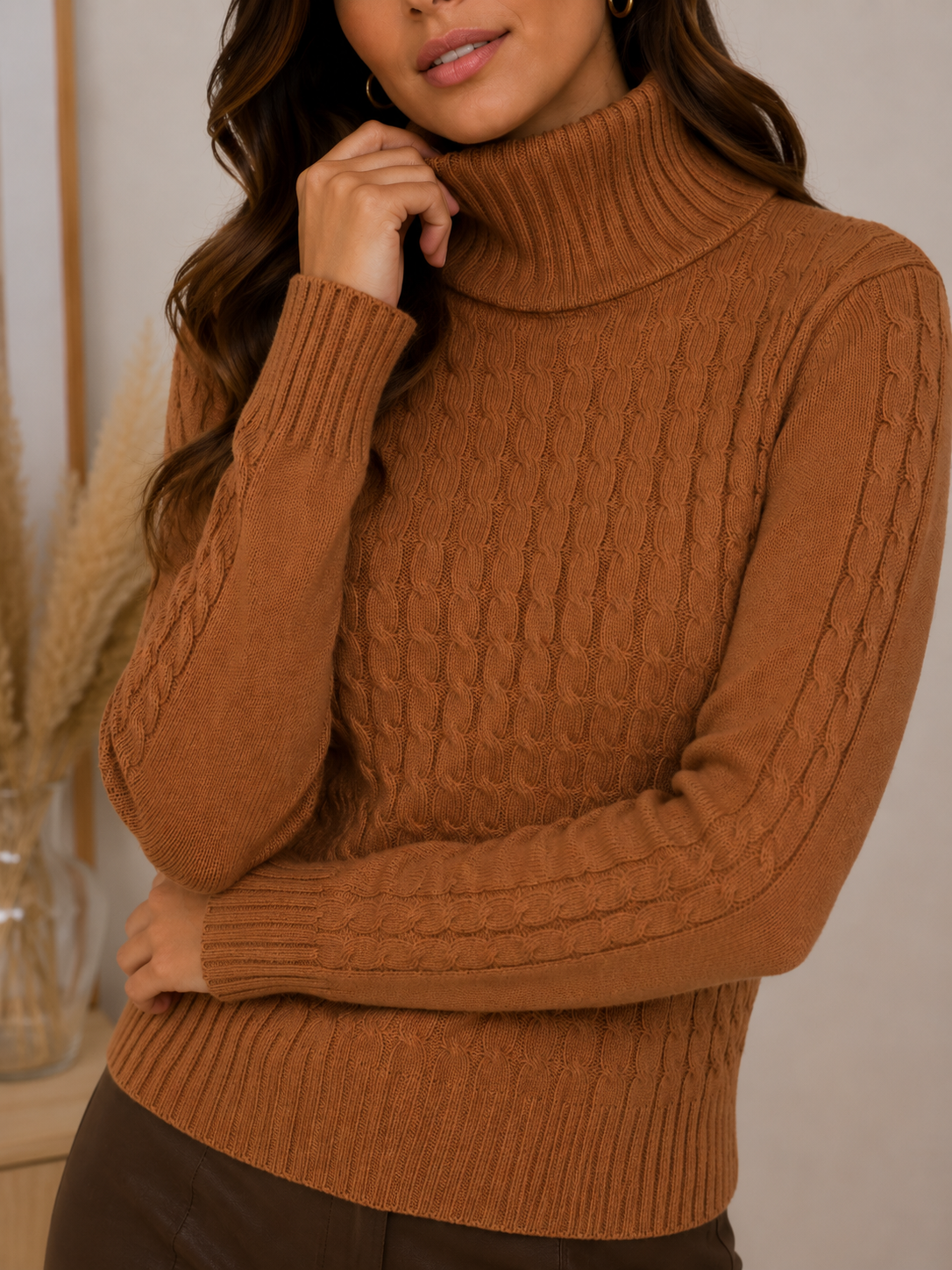Blusa Tricot Gola Alta