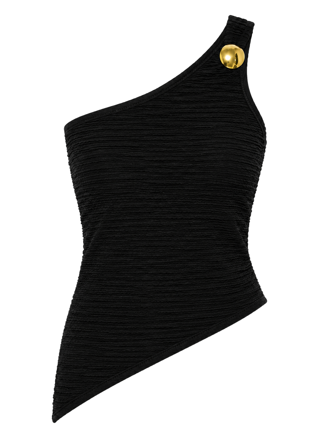 Blusa Ombro Único com Detalhe Dourado