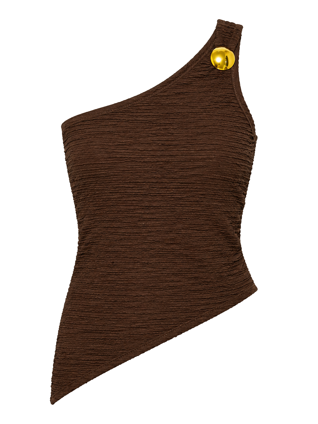 Blusa Ombro Único com Detalhe Dourado