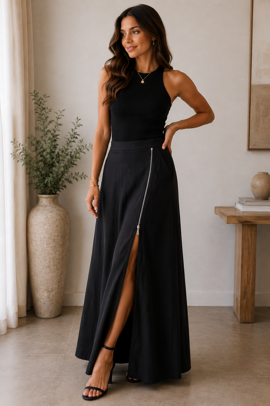 Saia Pantalona com Cintura Elástica