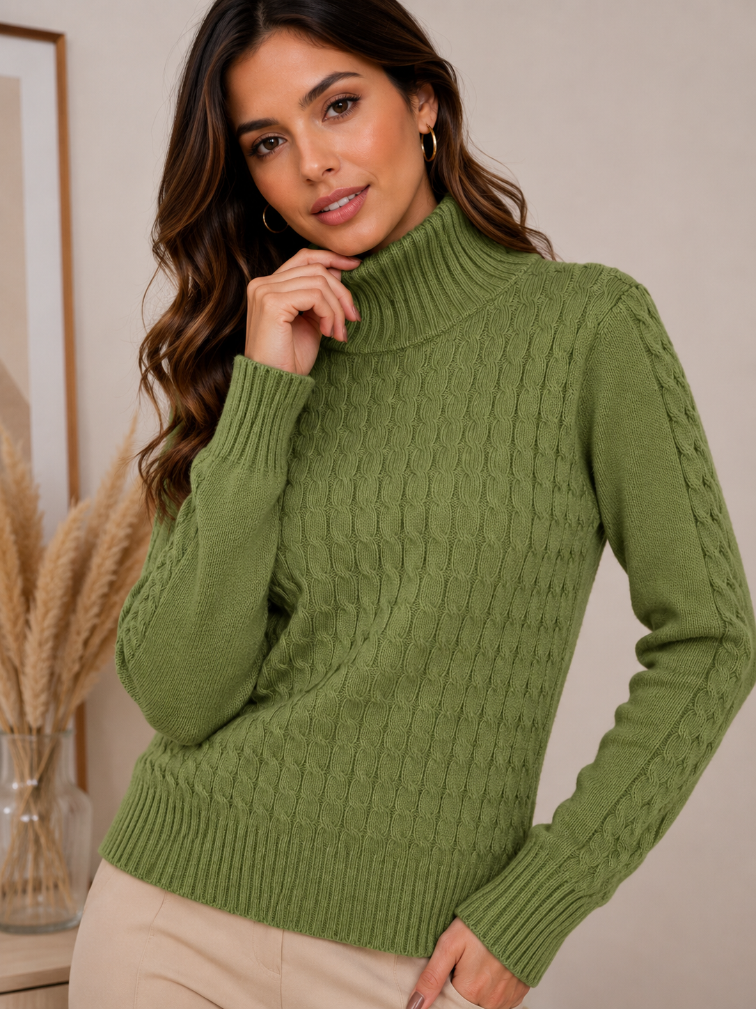 Blusa Tricot Gola Alta