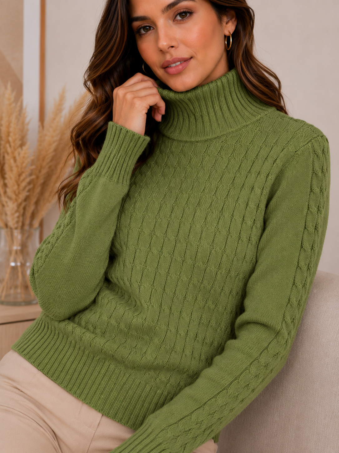 Blusa Tricot Gola Alta